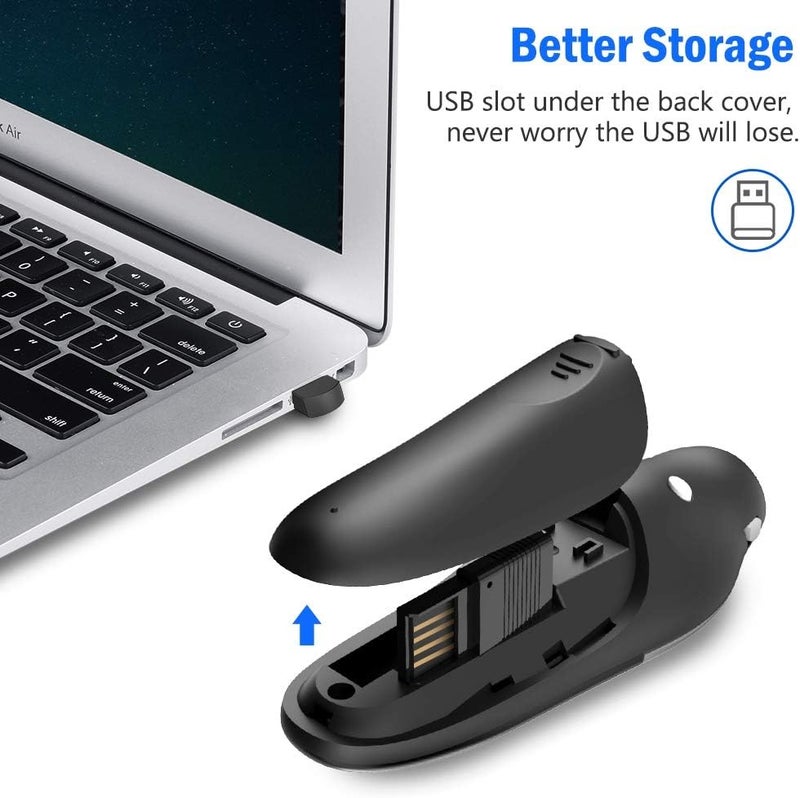 DinoFire Presentation Remote Clicker, Wireless Presenter for PowerPoint Presentation Remote, RF 2.4GHz USB for Mac, Keynote, Computer, Laptop - Image 5